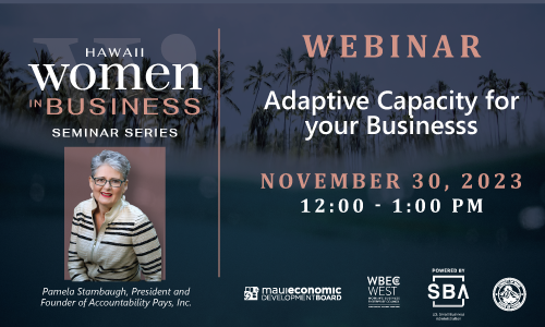 Adaptive Capacity for your Business – Webinar Nov 30