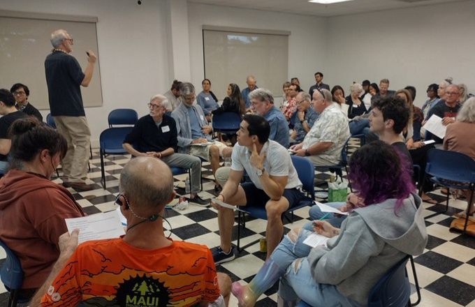 Doug Nelson leads Maui Tech 'Ohana interactive exercises